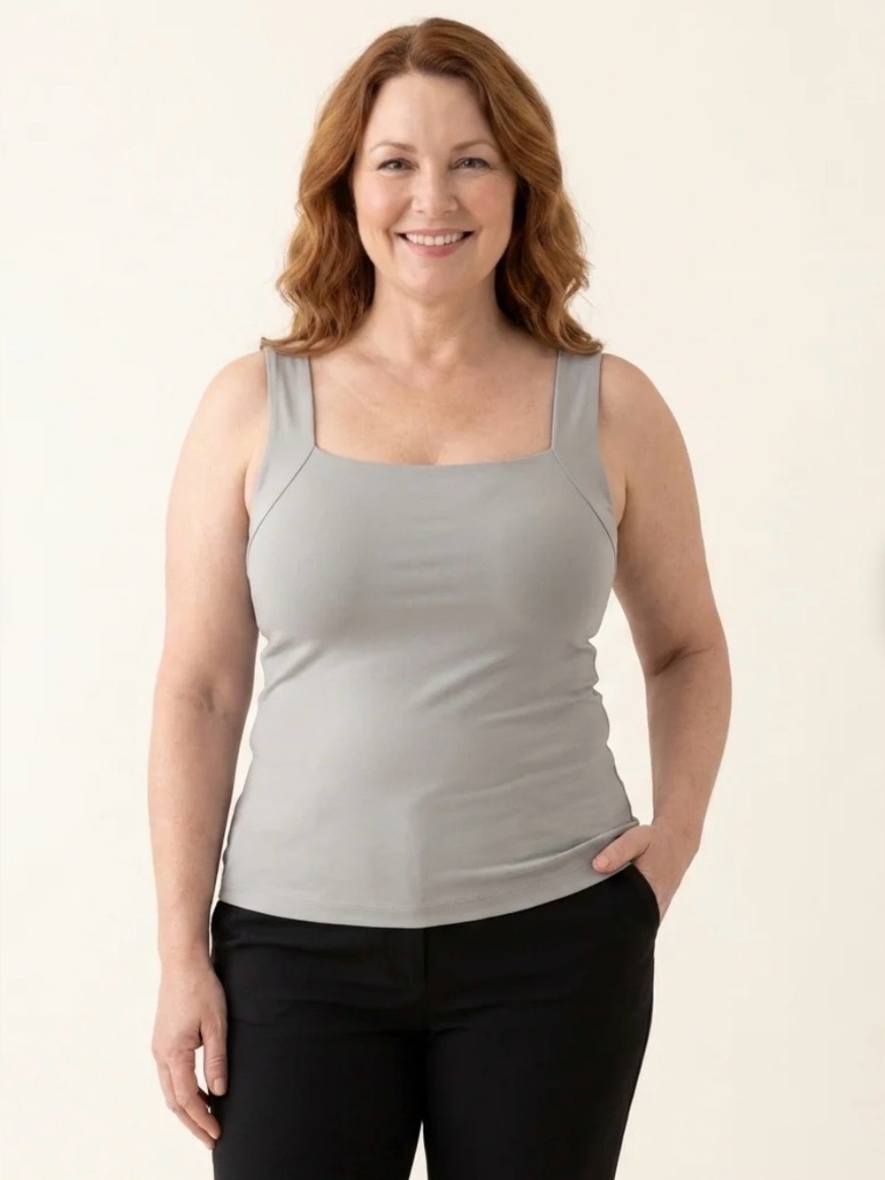 Avouria's Built-In Bra Comfort
Shaper Tank Size XXL Grey color NEW